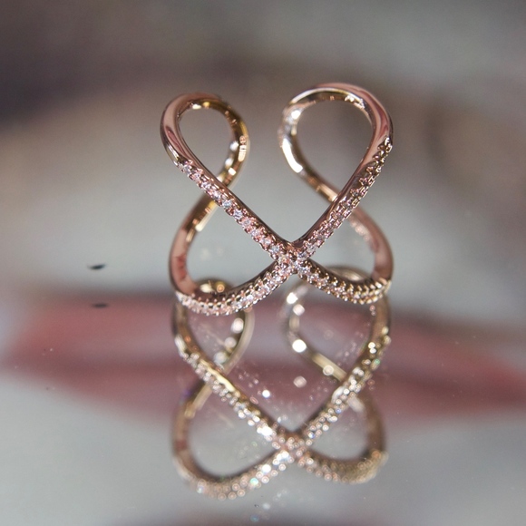 14K Gold Adjustable Ring with crystals from Swarovski
